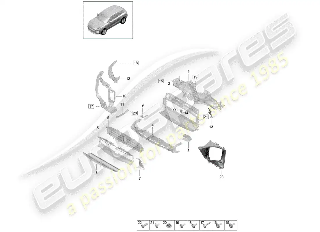 porsche 2019 (macan) bracket parts diagram