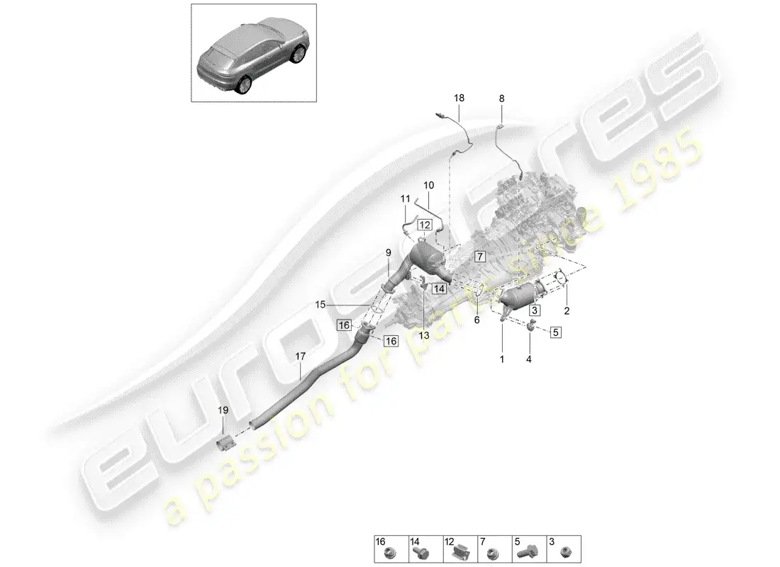 porsche 2020 (macan) catalyst part diagram