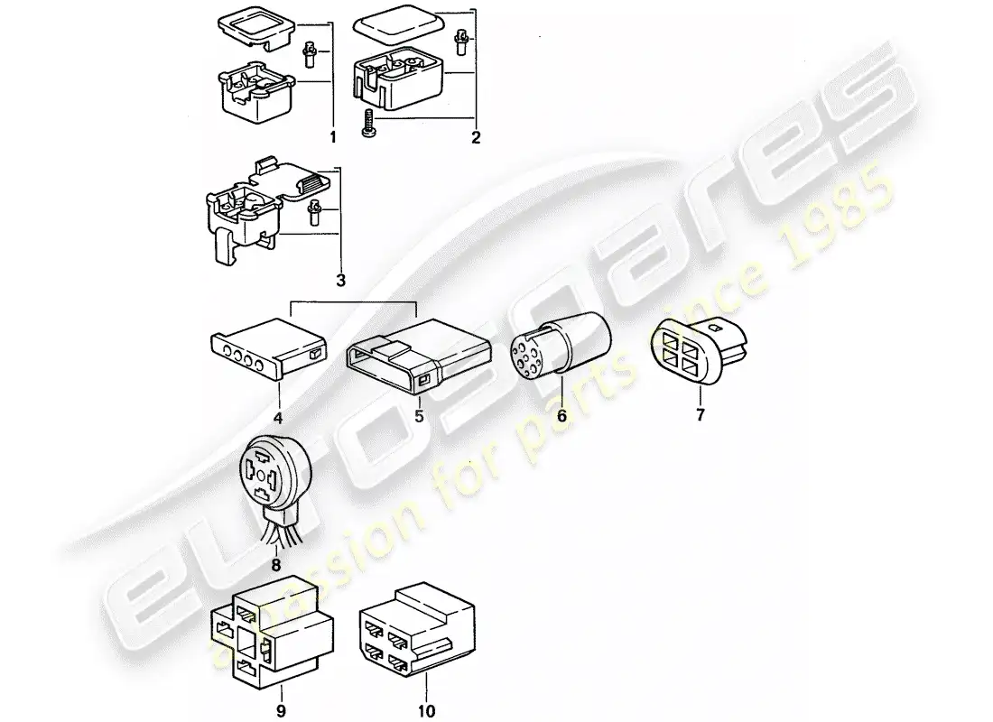 porsche 1994 (968) connector housing - 4-pole parts diagram