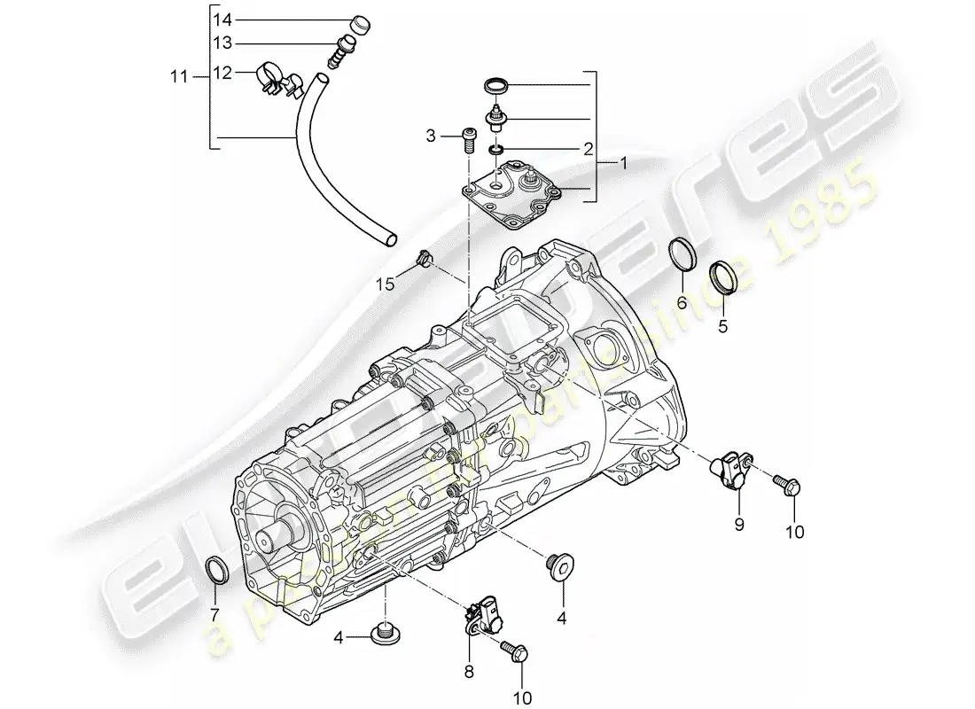 porsche 2005 (cayenne e1 9pa) manual gearbox parts diagram