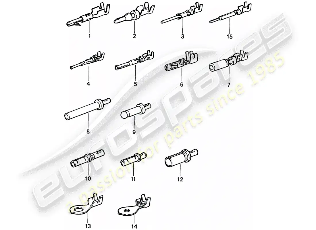 porsche 1988 (924s) pin (male) terminal - contact pin - cable shoe parts diagram