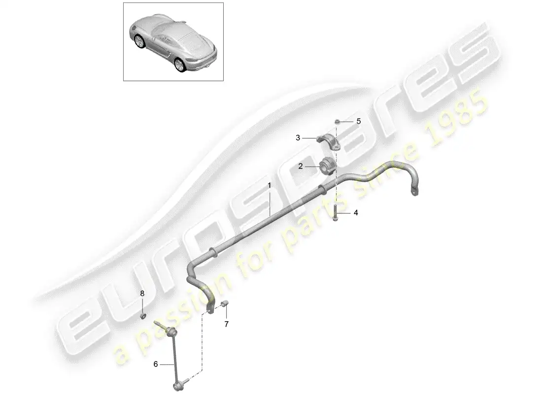 porsche 2020 (718 cayman) stabilizer parts diagram