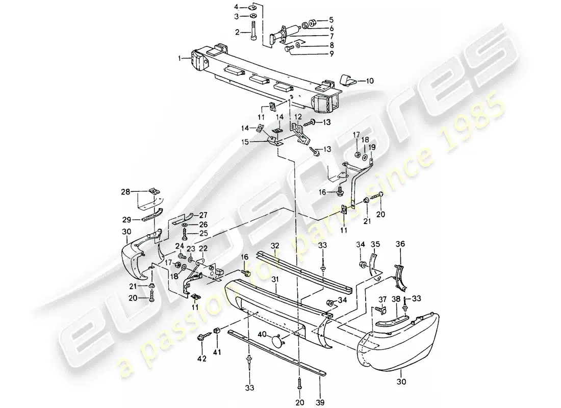 porsche 1992 (964) bumper parts diagram