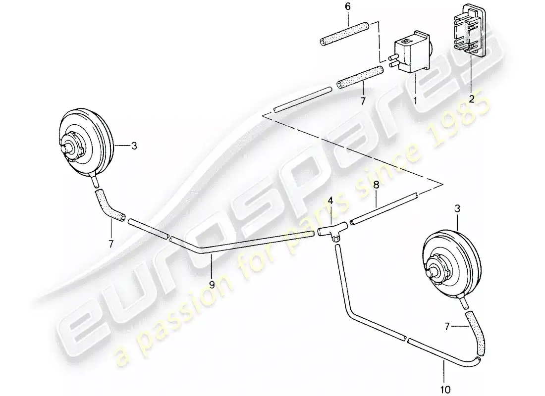 porsche 1992 (964) beam length adjustment parts diagram