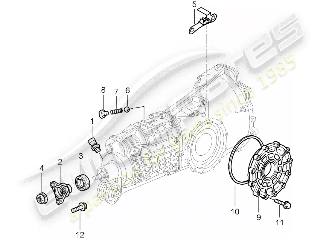 porsche 2002 (996) transmission - single parts parts diagram