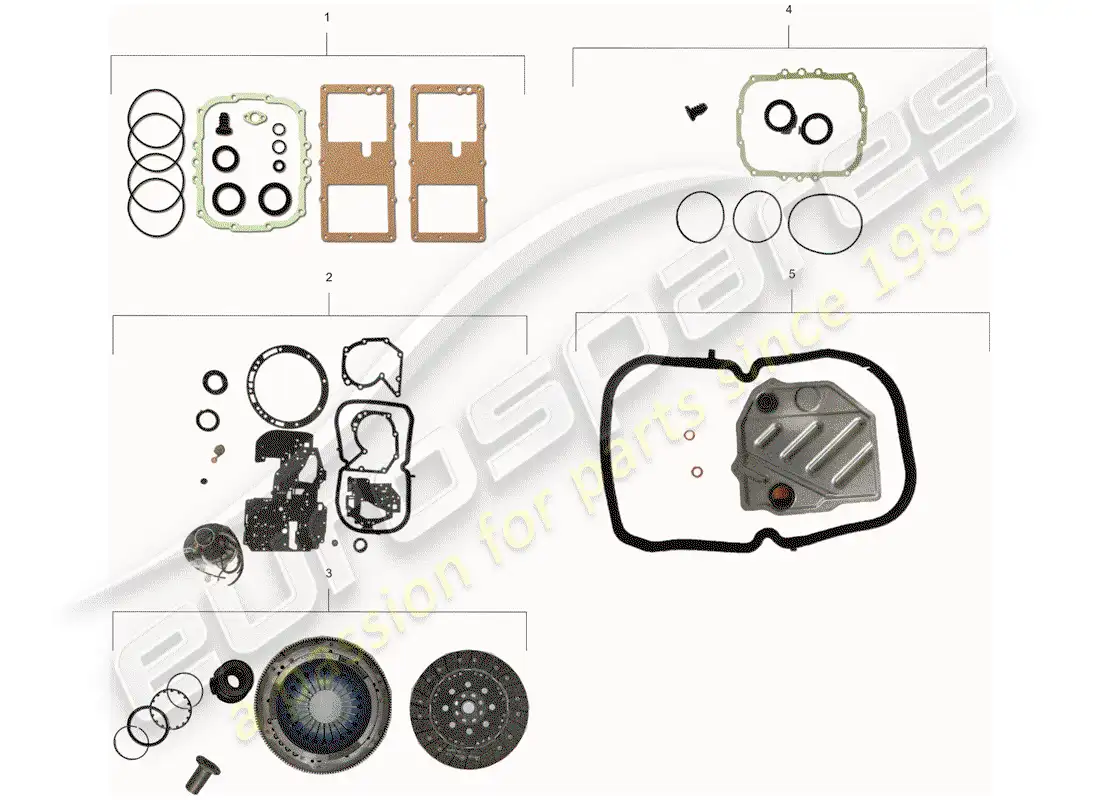 porsche 1990 (928) gasket set parts diagram