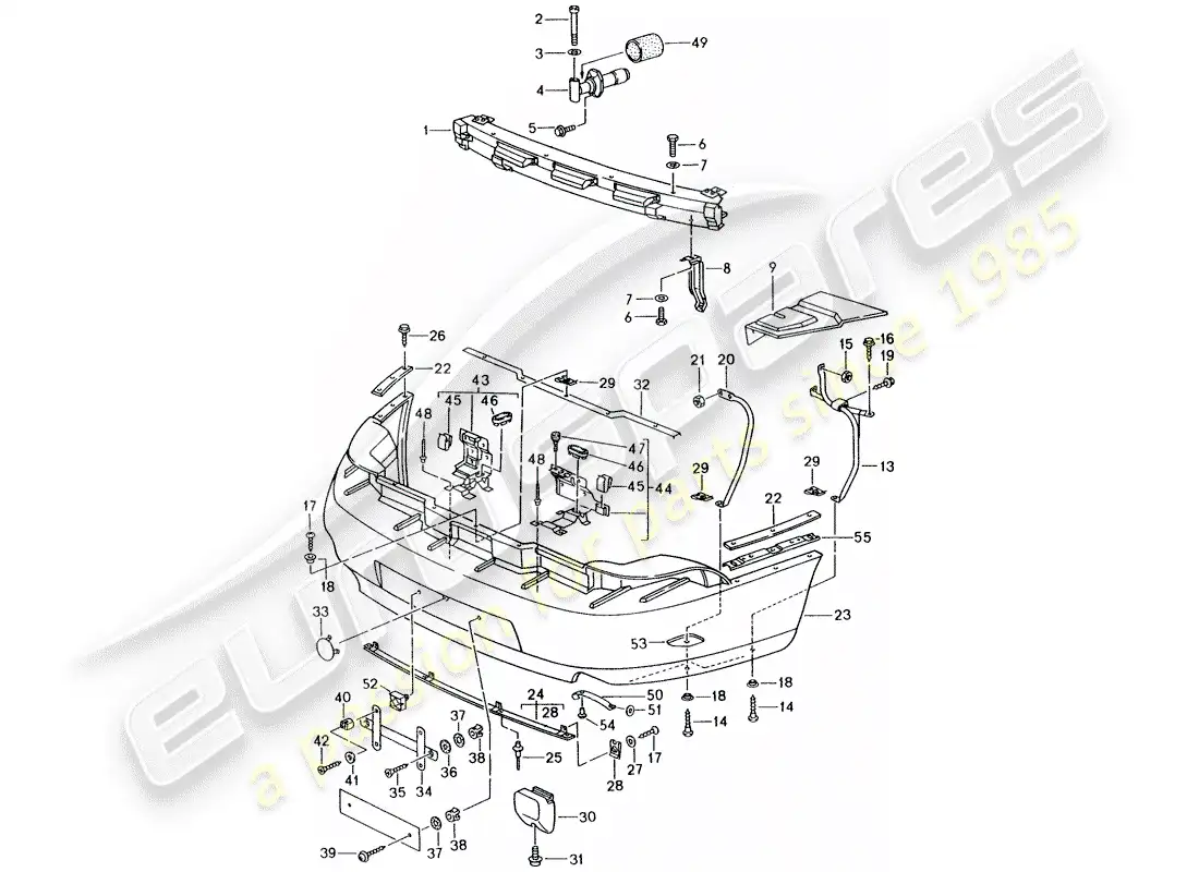porsche 1997 (993) bumper parts diagram