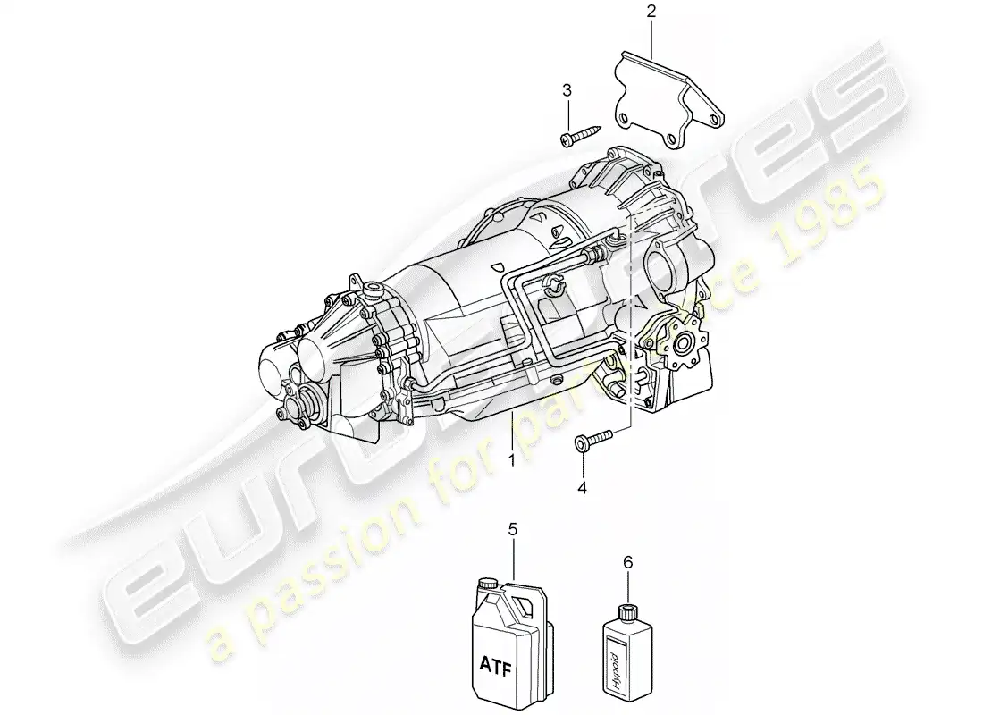 porsche 2005 (996 turbo / gt2) tiptronic - - replacement transmission parts diagram