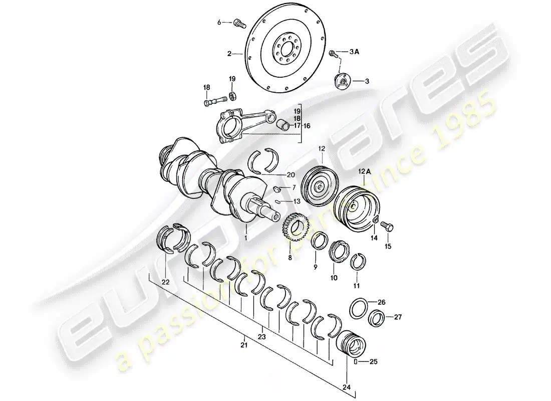 porsche 1981 (911) crankshaft parts diagram