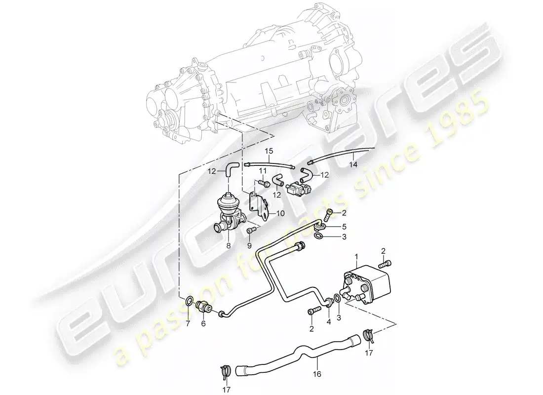 porsche 2005 (996 turbo / gt2) tiptronic parts diagram