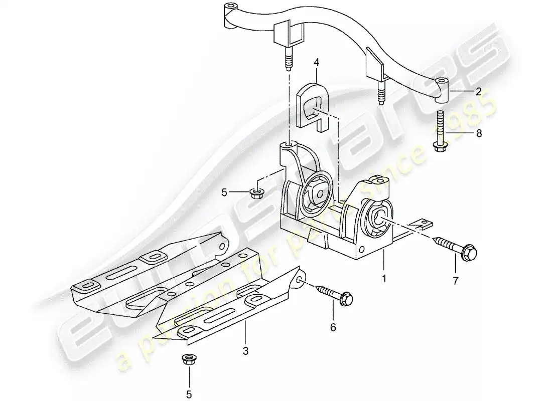 porsche 2005 (996 turbo / gt2) transmission suspension parts diagram