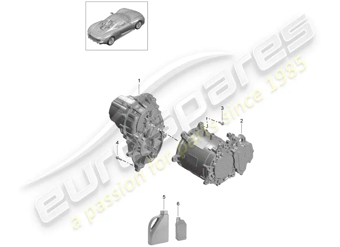 porsche 2015 (918 spyder) front axle differential parts diagram