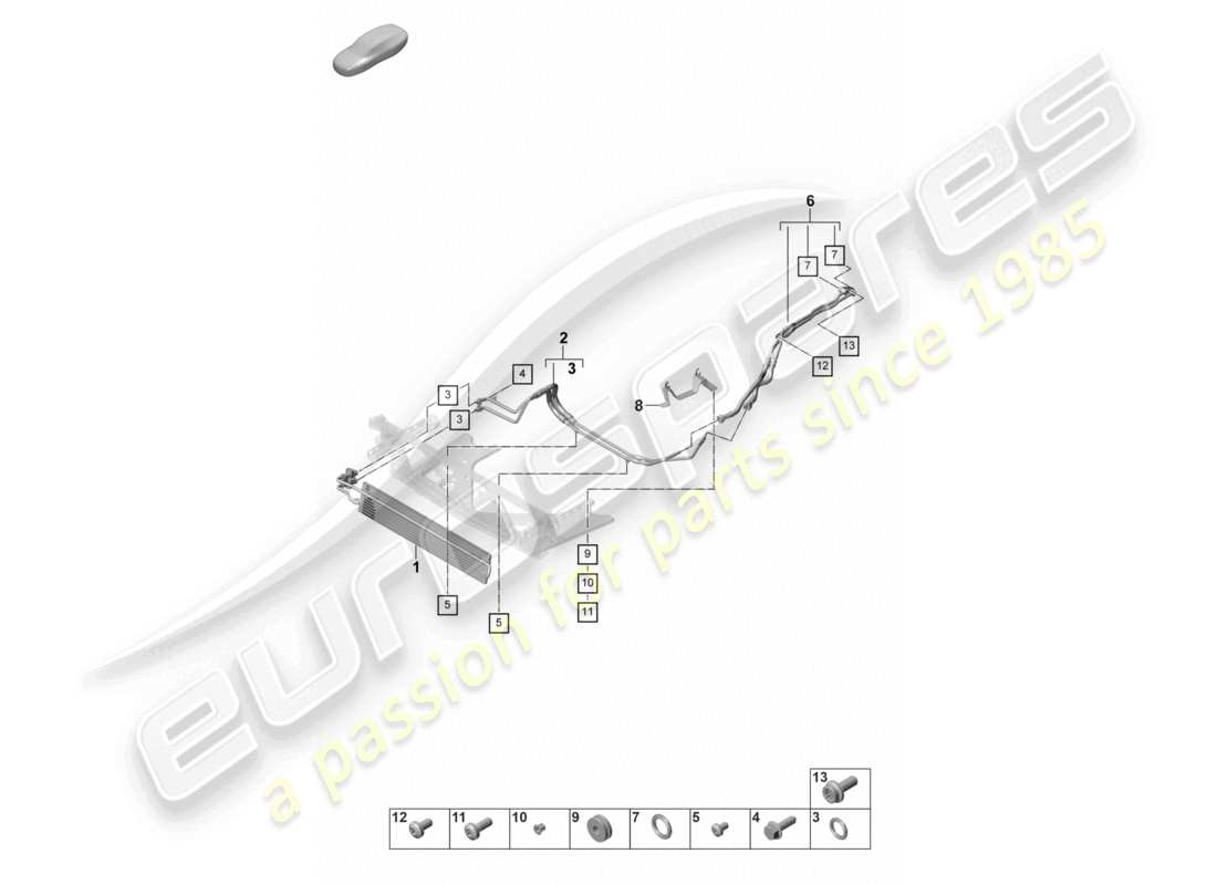 porsche 2022 (panamera 971-2) gear oil cooler oil pressure line for gearbox oil cooling - pdk - gearbox part diagram