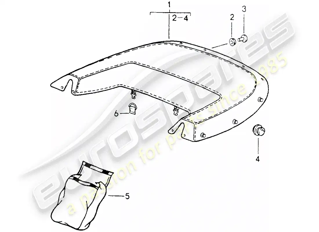 porsche 1994 (964) boot cover parts diagram
