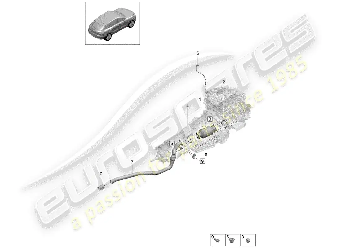 porsche 2020 (macan) catalyst part diagram