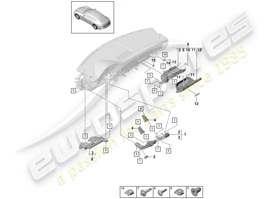 porsche 2017 (panamera 971-1) accessories parts diagram