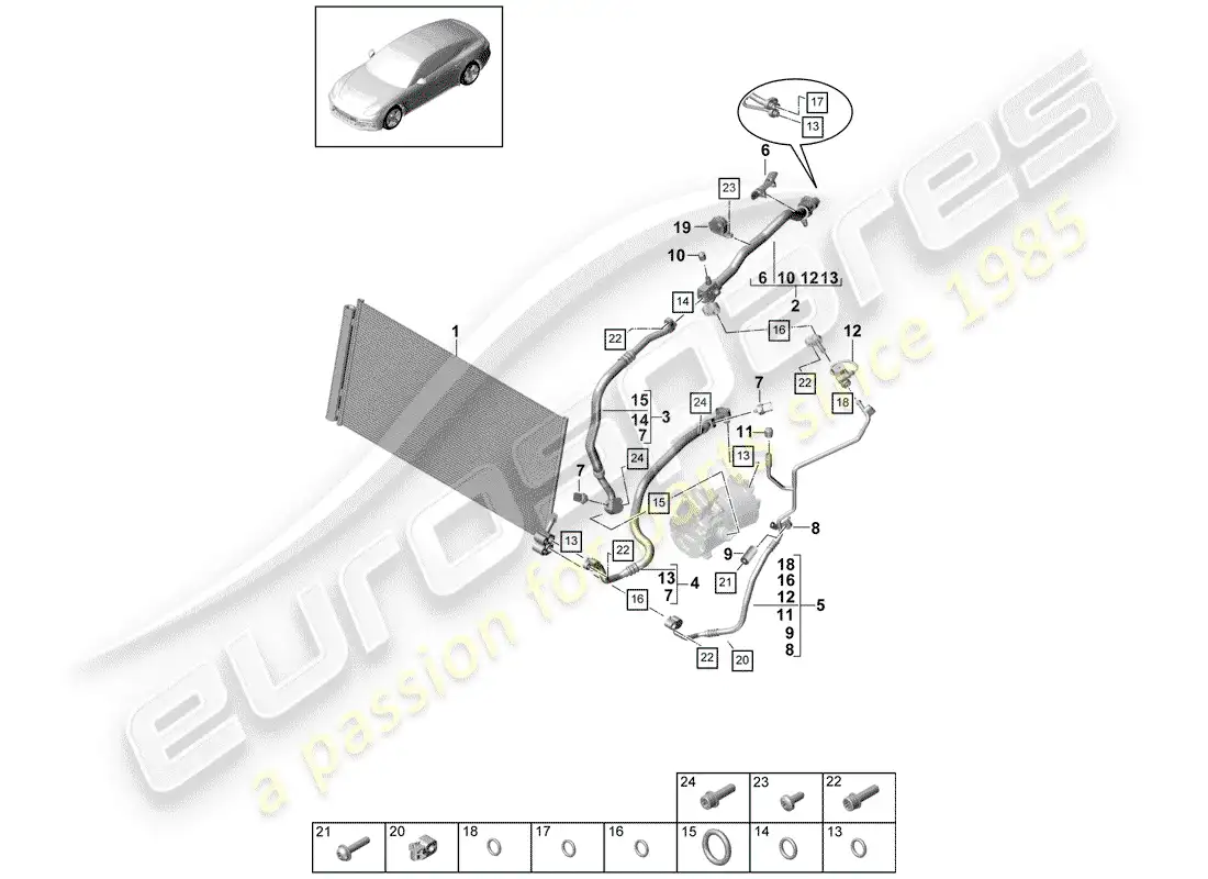 porsche 2020 (panamera 971-1) refrigerant circuit parts diagram