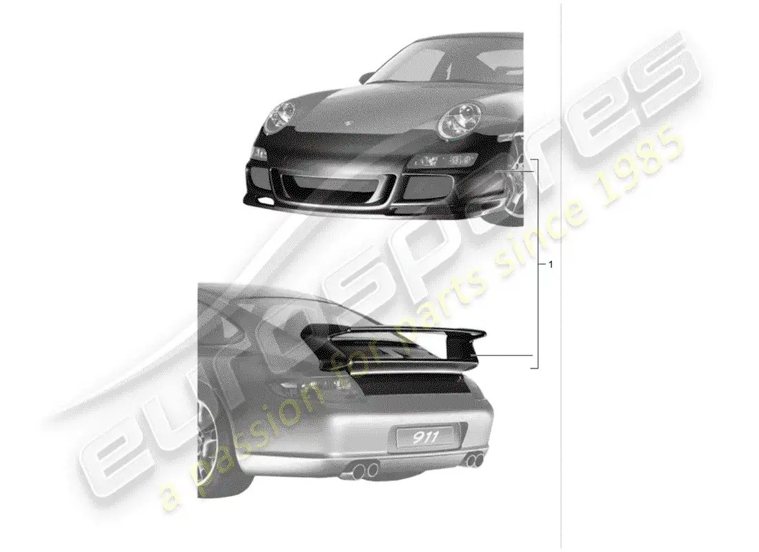porsche 1985 (tequipment) aerokit parts diagram