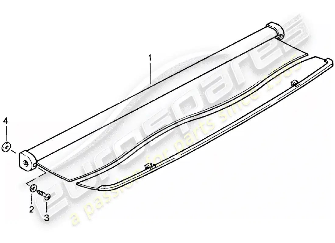 porsche 1981 (924) luggage compartment cover parts diagram