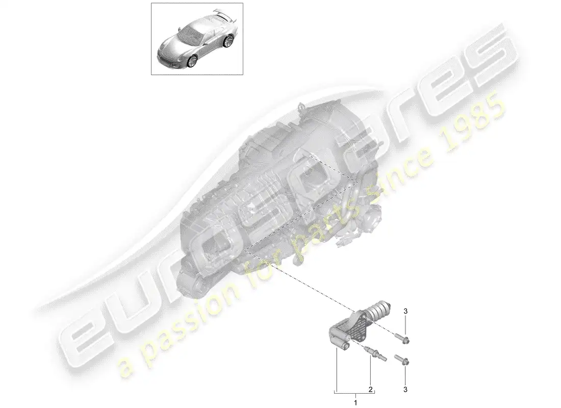 porsche 2017 (991-2 r/gt3/rs) clutch slave cylinder parts diagram