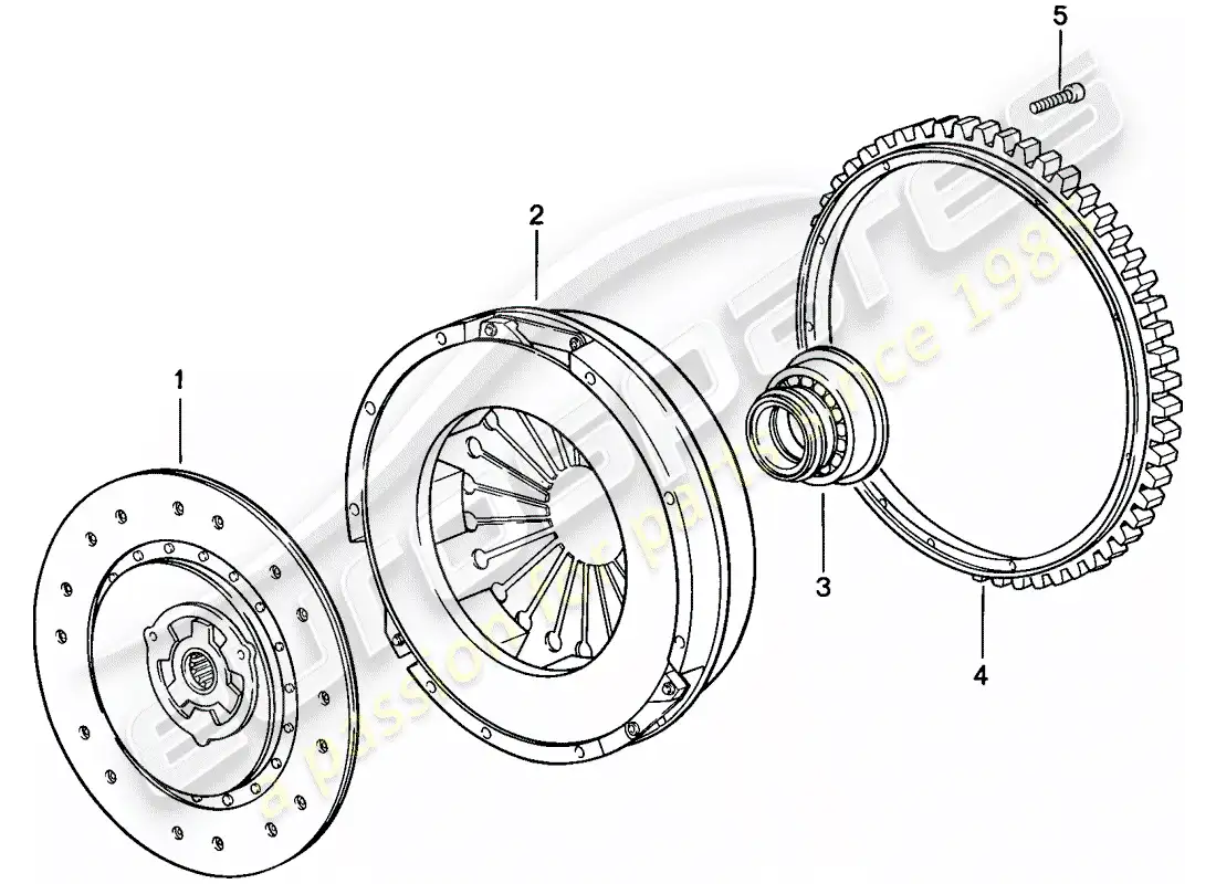 porsche 1986 (944) clutch parts diagram