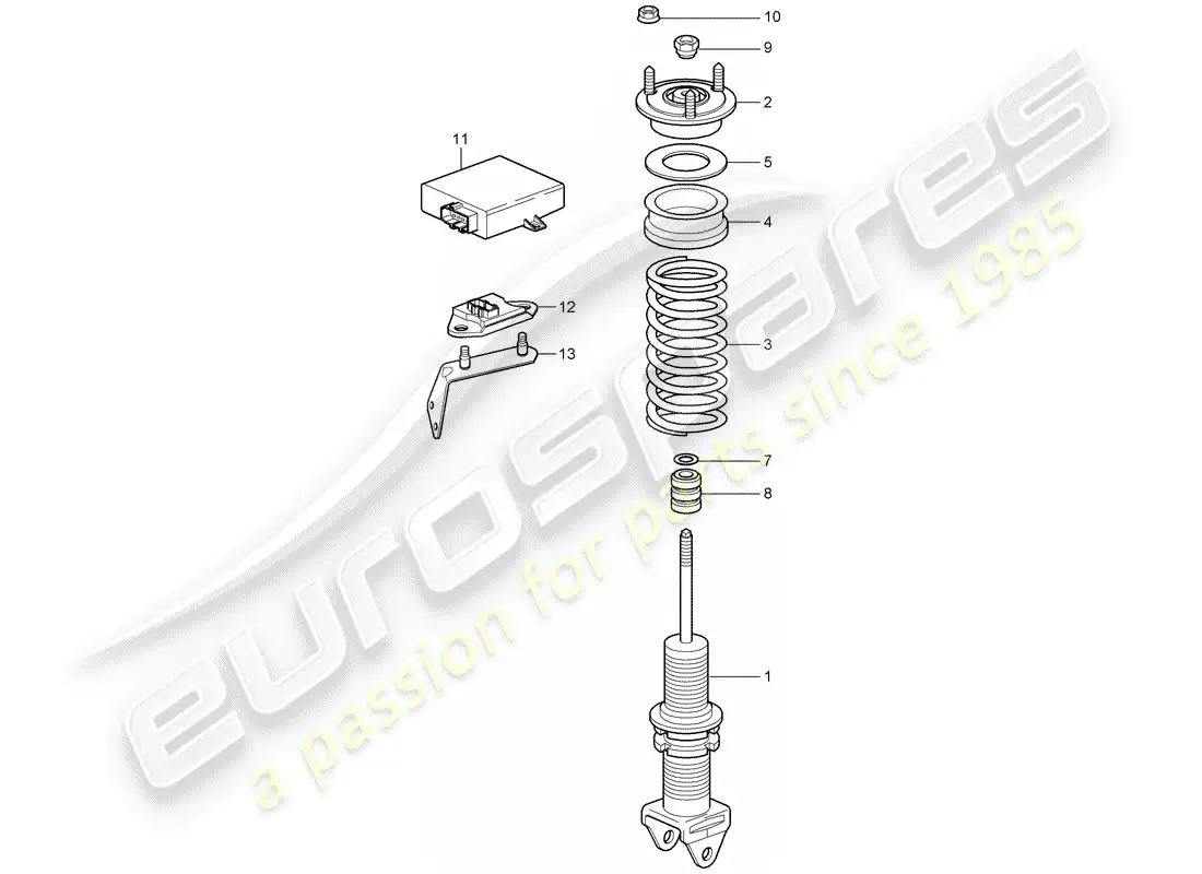 porsche 2007 (997-1 turbo / gt2) shock absorber parts diagram