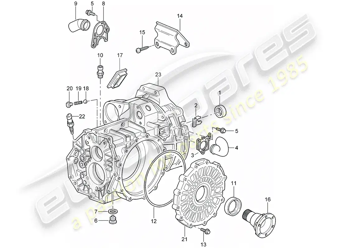 porsche 2009 997-2 turbo / gt2 transmission case parts diagram