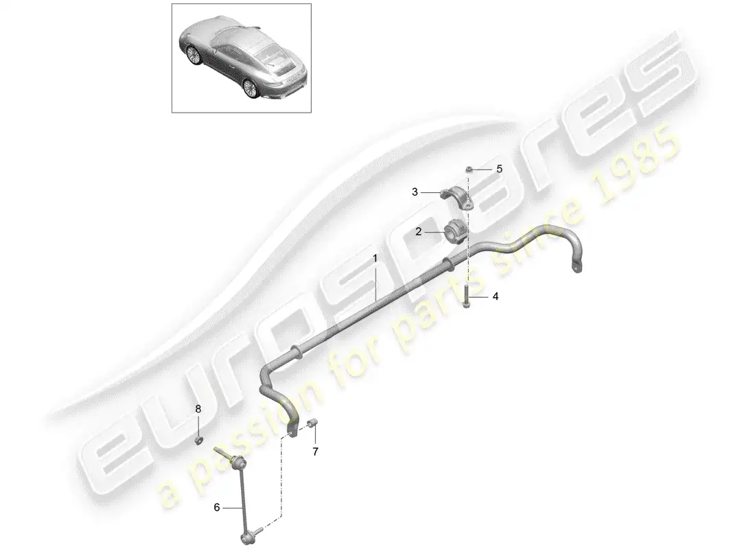 porsche 2020 (991-2) stabilizer parts diagram