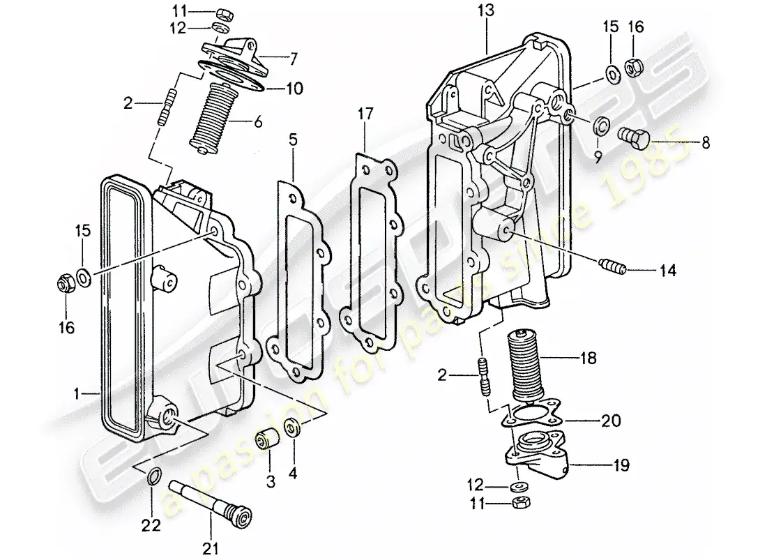 porsche 1987 (959) chain case parts diagram