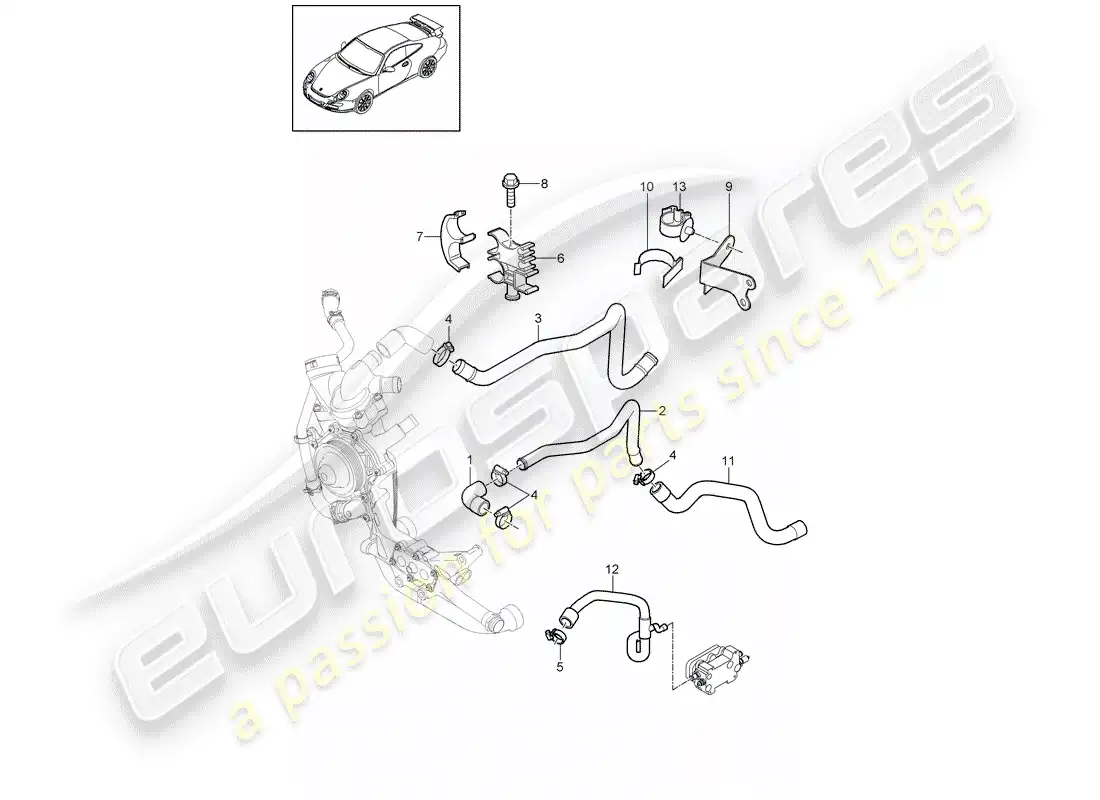 porsche 2007 (997-1 gt3) lines part diagram
