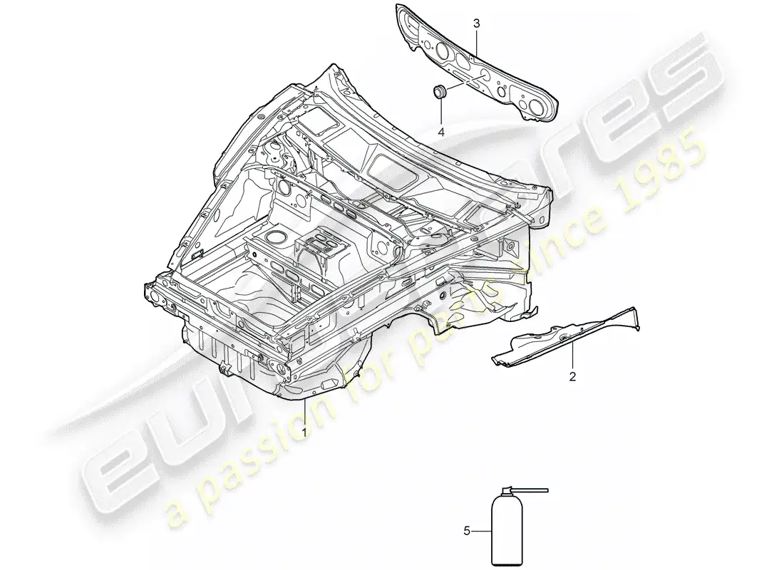 porsche 2009 (997-2) front end parts diagram