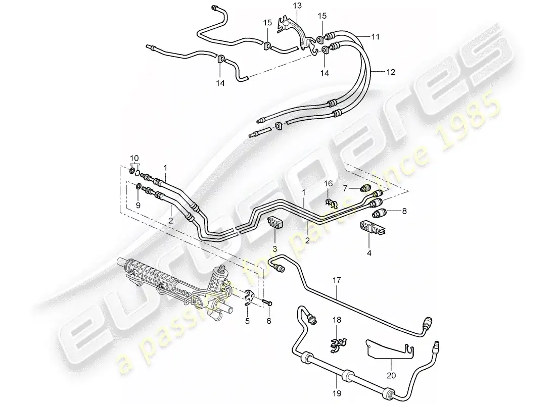 porsche 2007 (987 cayman) power steering parts diagram