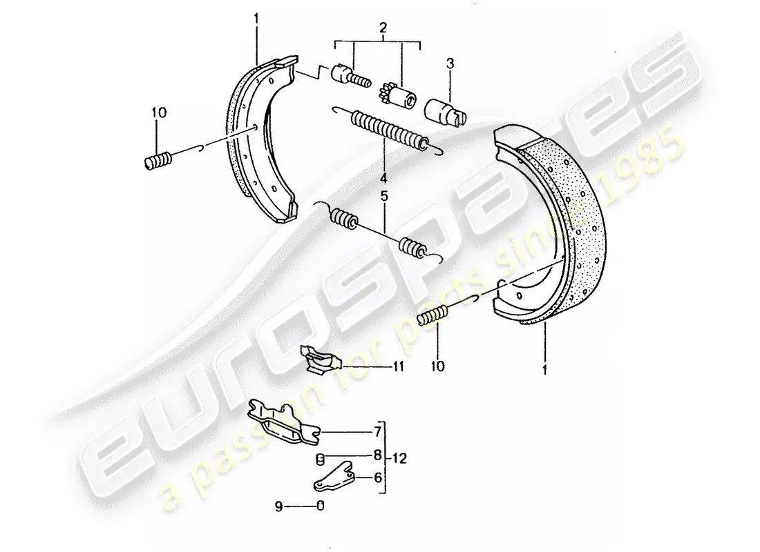 porsche 2004 (996) handbrake parts diagram