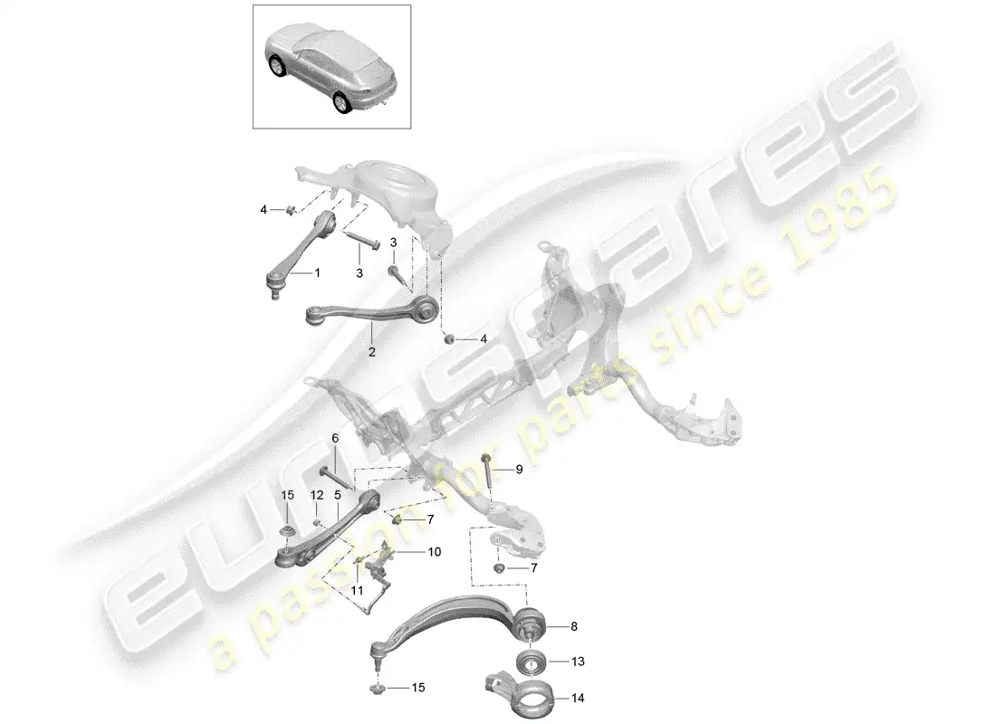 porsche 2015 (macan) track control arm parts diagram