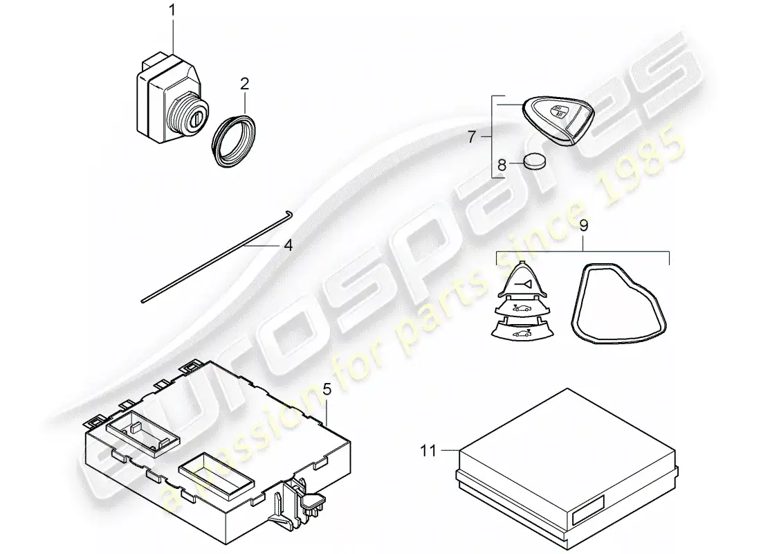 porsche 2007 (987 boxster) control units part diagram