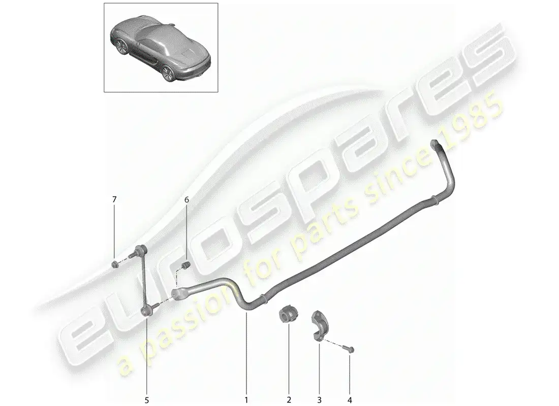 porsche 2015 (981 boxster) stabilizer parts diagram