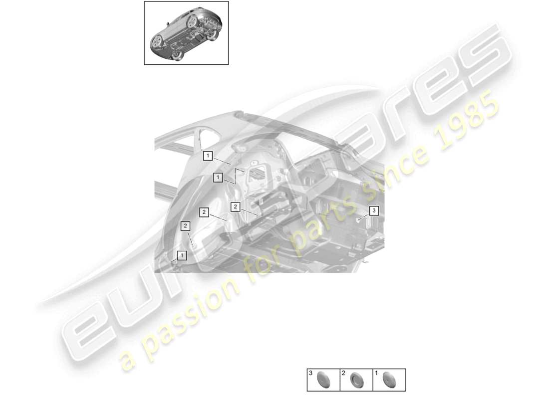 porsche 2022 (macan) bungs rear end cross panel part diagram