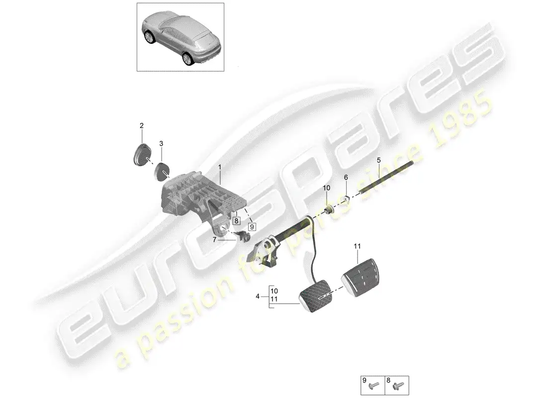 porsche 2020 (macan) brake operations part diagram