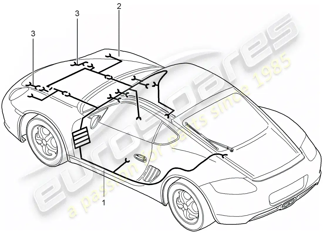 porsche 2009 (987 cayman) wiring harnesses parts diagram