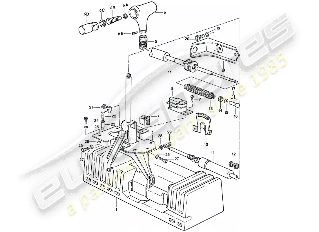 porsche 1987 (944) actuator - for - automatic transmission parts diagram