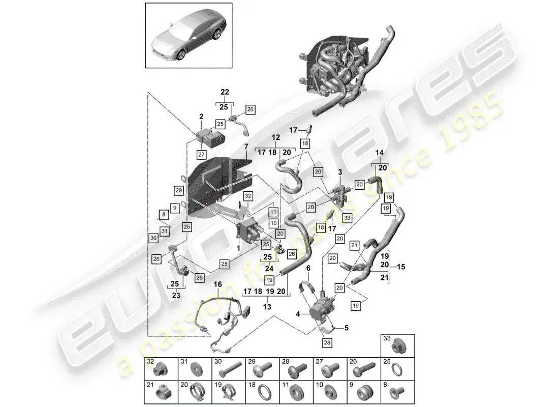 porsche 2017 (panamera 971-1) evaporator part diagram