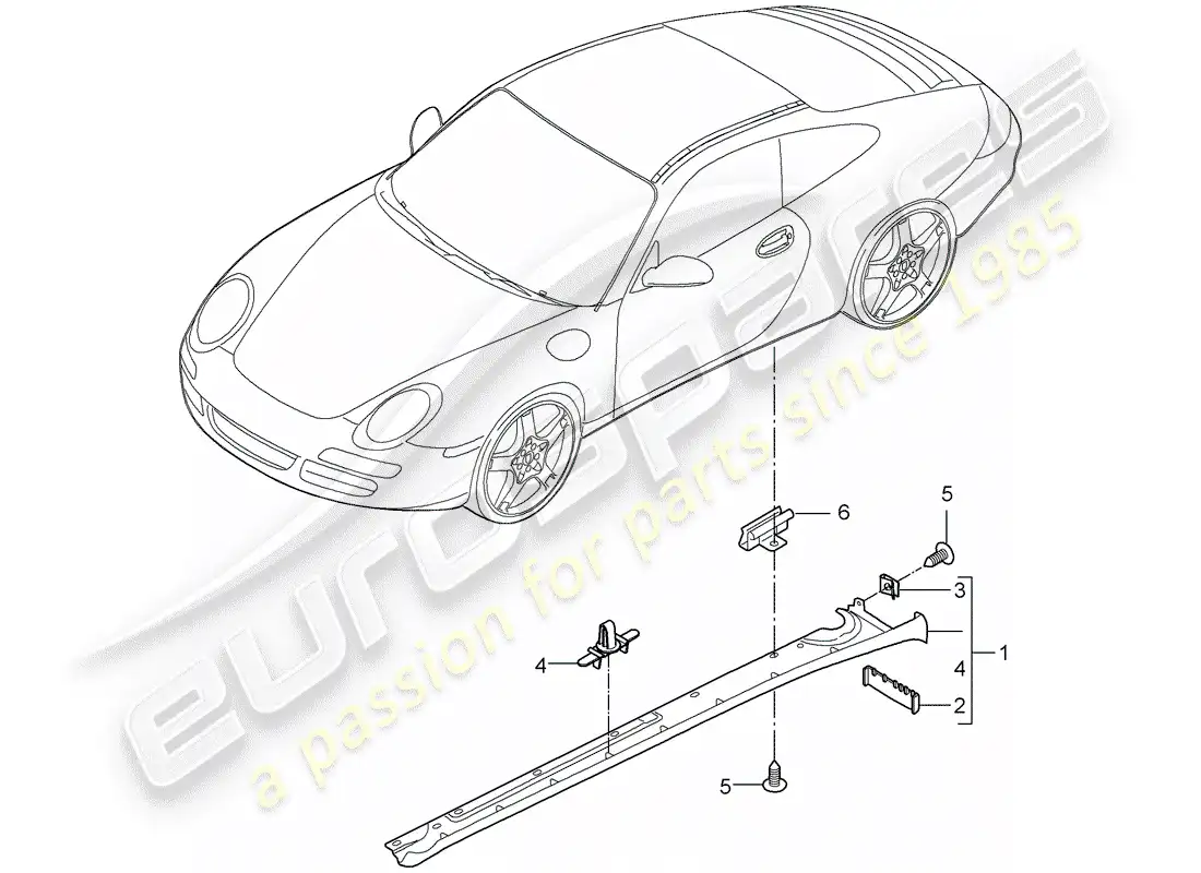 porsche 2012 (997-2) side member trim parts diagram