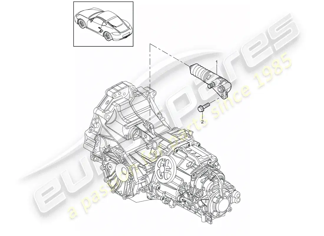 porsche 2009 (987 cayman) clutch release parts diagram