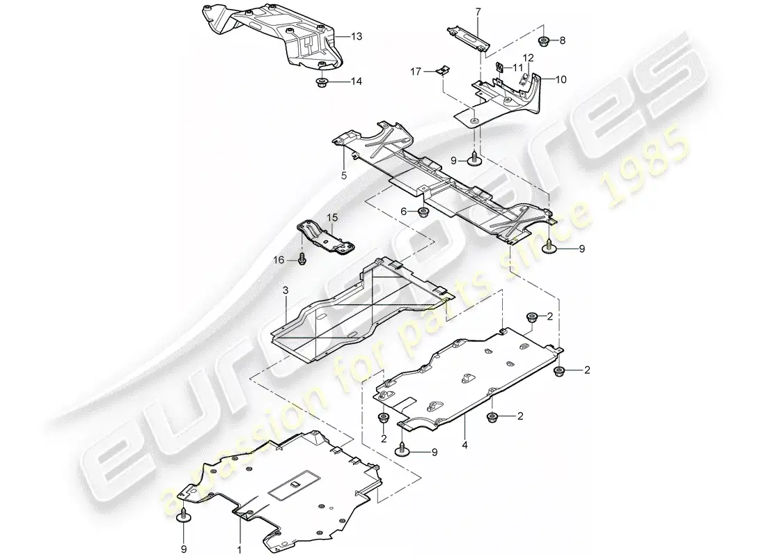 porsche 2007 (987 boxster) trims part diagram