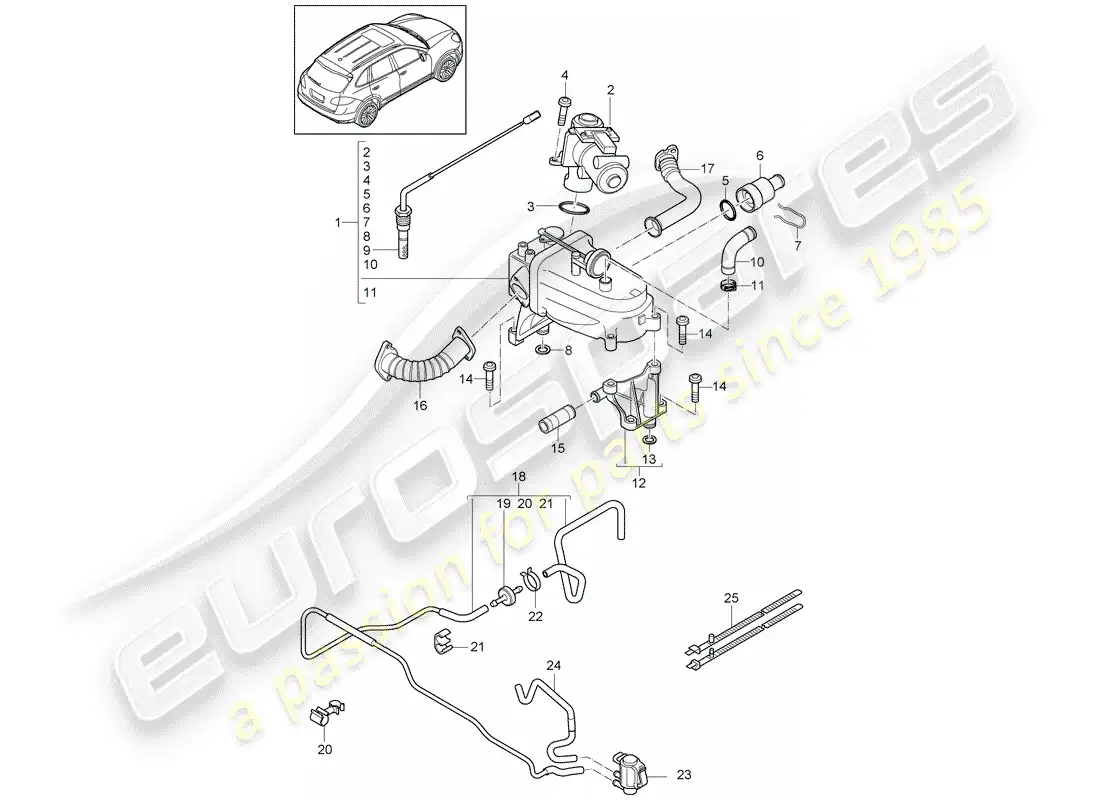 porsche 2014 (cayenne e2 92a) exhaust recirculation part diagram