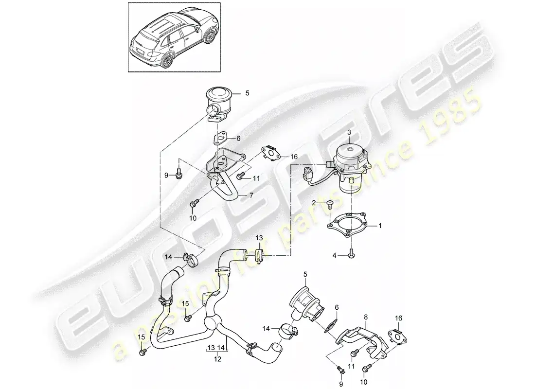 porsche 2014 (cayenne e2 92a) secondary air pump part diagram