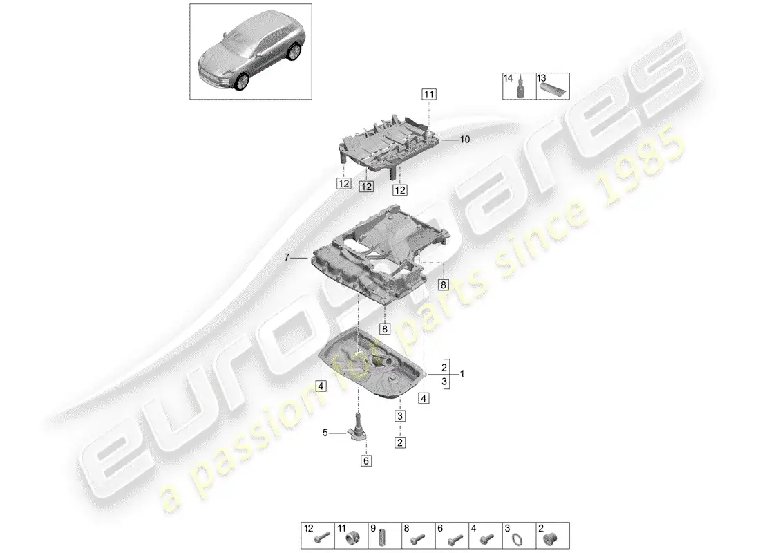 porsche 2019 (macan) oil-conducting housing parts diagram