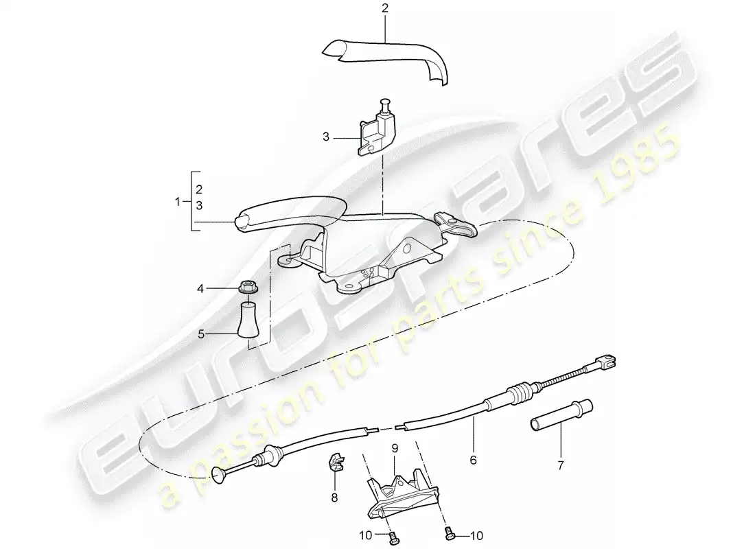 porsche 2006 (987 cayman) handbrake parts diagram