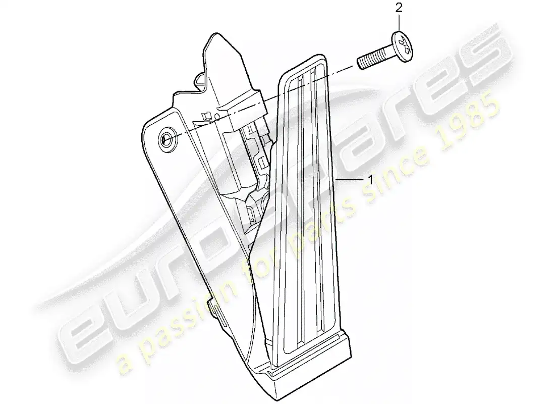 porsche 2008 (987 boxster) pedals parts diagram