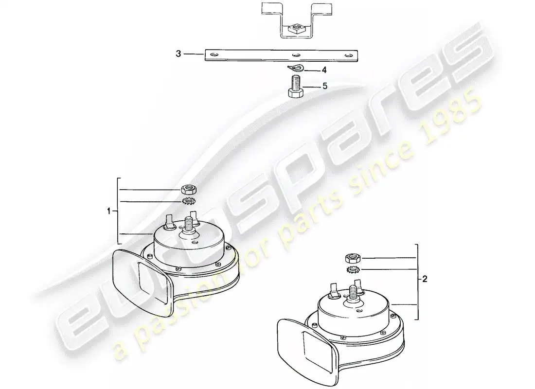 porsche 1986 (944) horn parts diagram